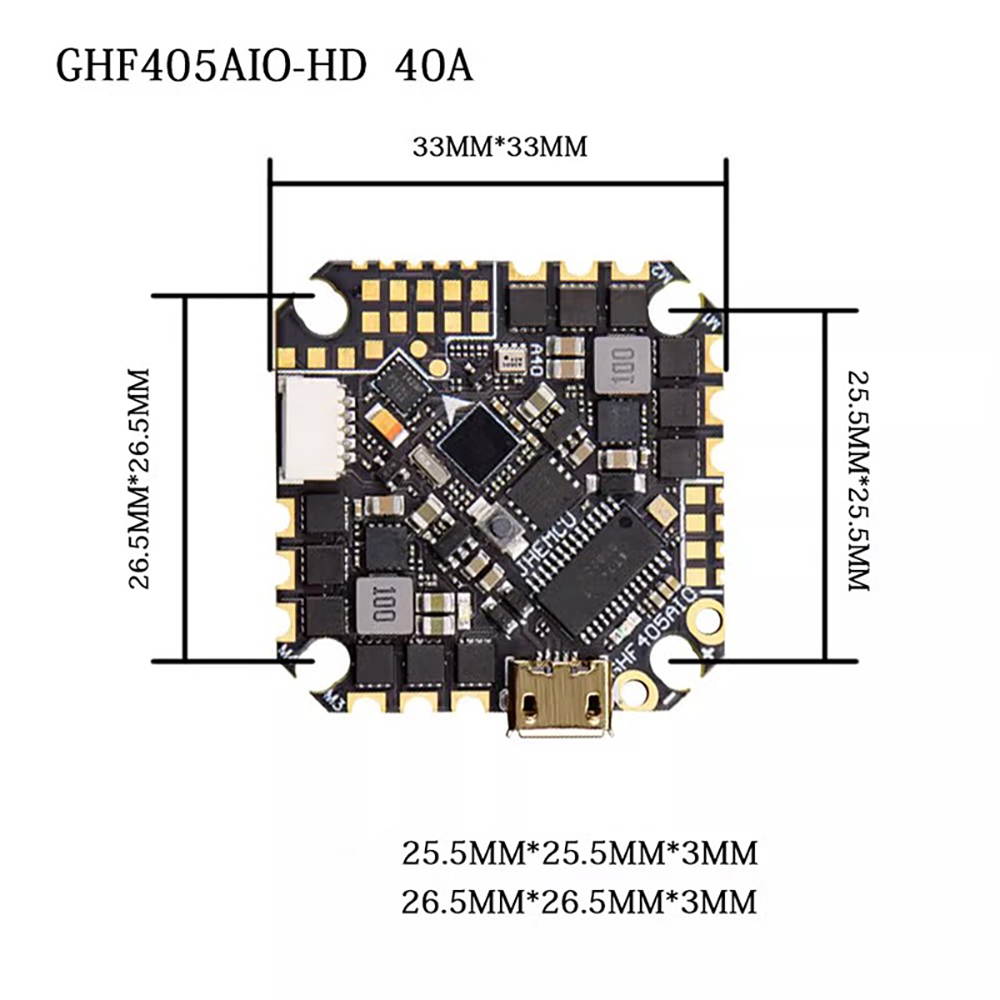 JHEMCU GHF405AIO-HD 40A AIO Fl – обзор и цена Drone Racing Flight Controller