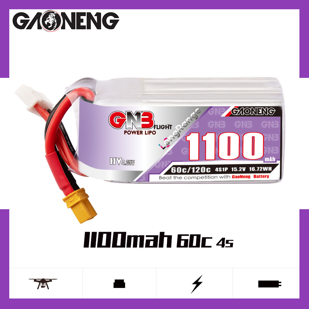 GNB 4S 1100mAh 60C/120C HV Lip – обзор и цена Drone Racing Battery