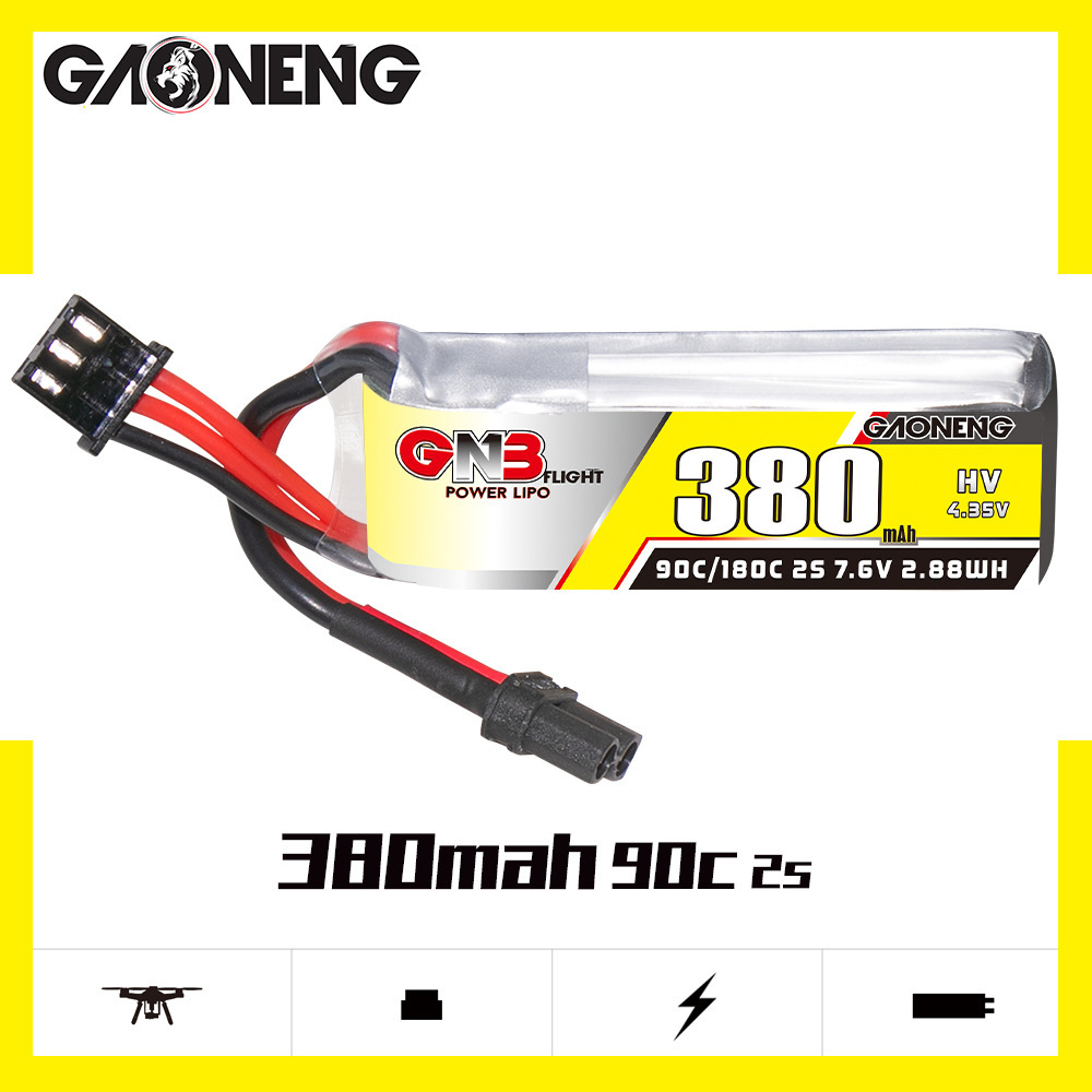GNB 2S 7.6V 380mAh 90C/180C Li – обзор и цена Drone Racing Battery