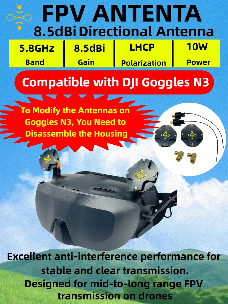 8.5dBi LHCP FPV Patch Antenna  – обзор и цена Drone Racing Goggles