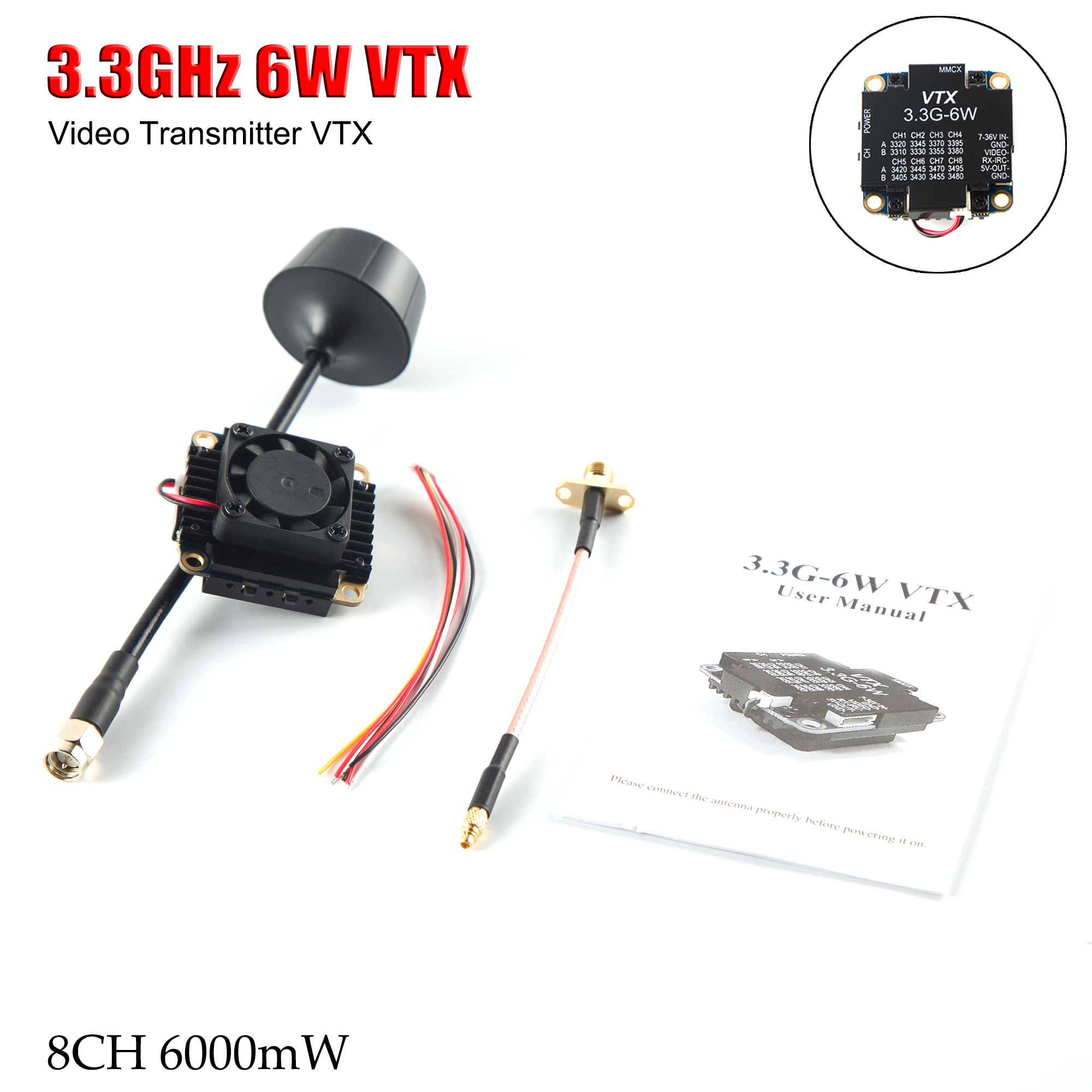 FPV Video Transmitter 3.3G 6W  – обзор и цена Drone Racing Vtx