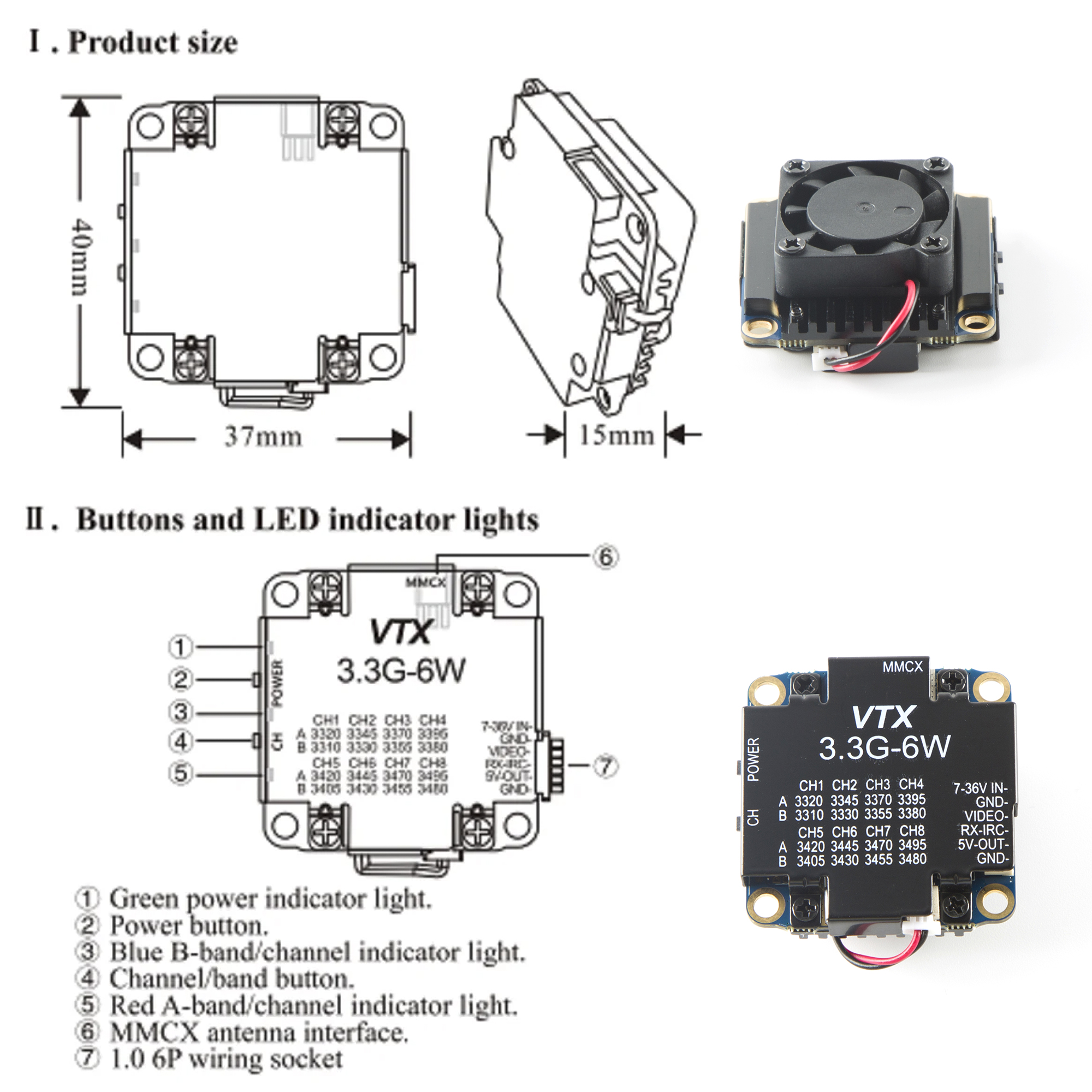 FPV Video Transmitter 3.3G 6W  – обзор и цена Drone Racing Vtx